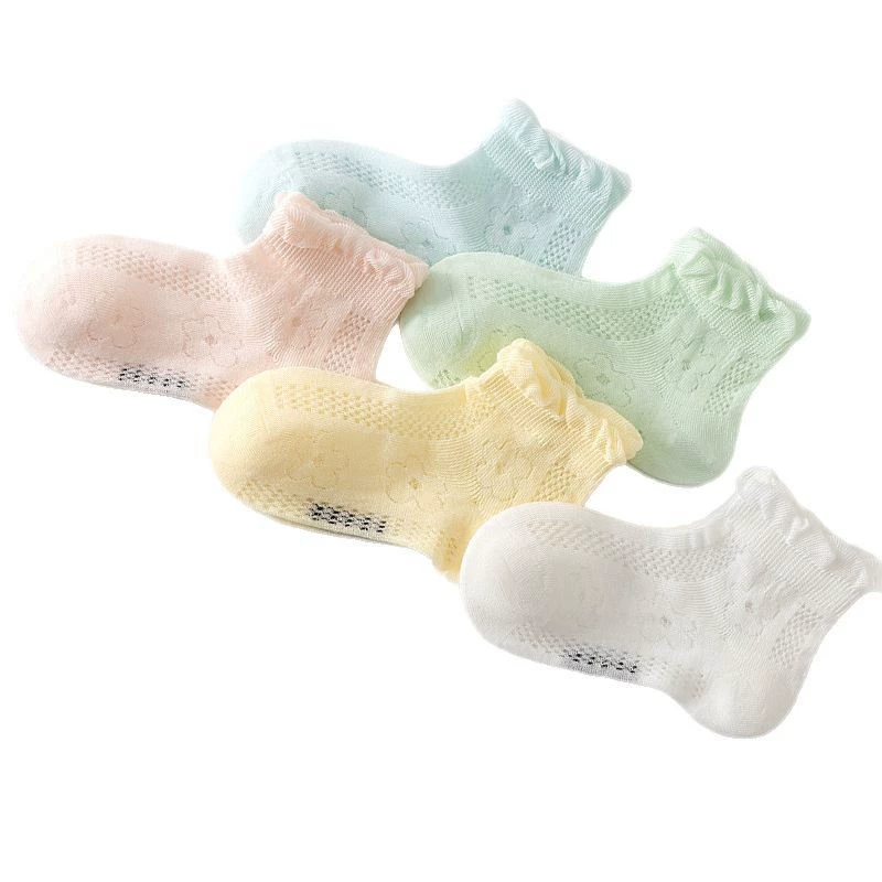 Cotton children's thin knee socks, mid-length