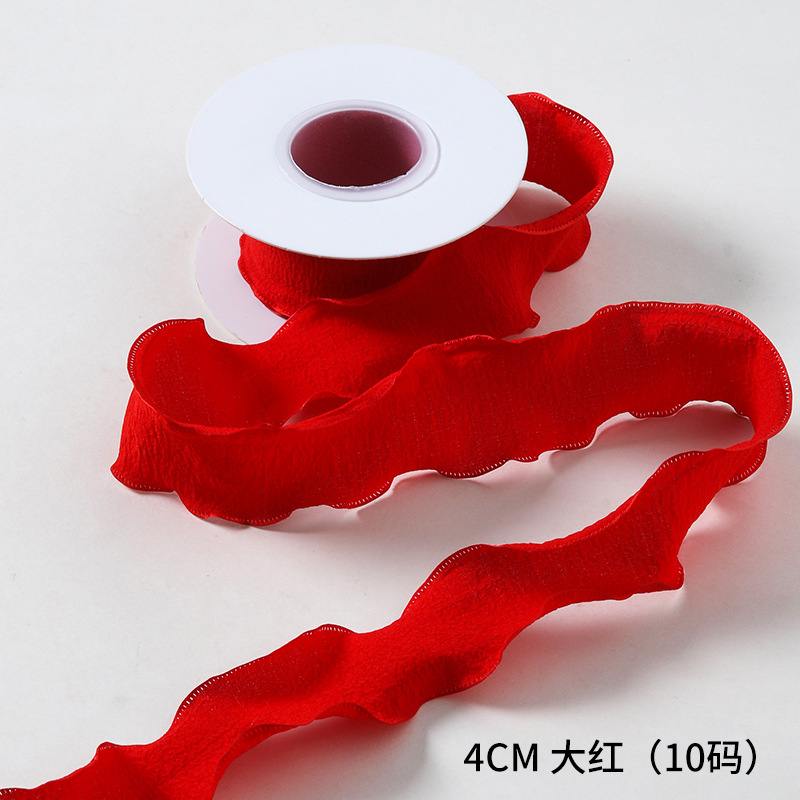 Cinta plisada al por mayor material de embalaje floral Macaron diybag embalaje de flores cinta de embalaje de flores de 4cm cinta de embalaje de flores