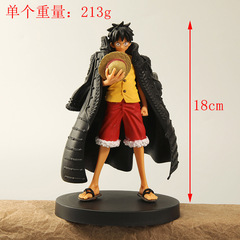 3 One Piece figures, two-dimensional anime peripheral cartoons, black cloak, Luffy dolls, toys and ornaments wholesale