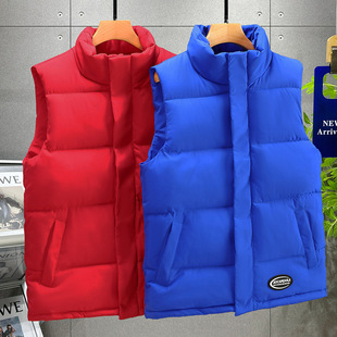 Winter Korean Style Slim and Versatile Casual Jacket for Men Plus Size Warm down Cotton Vest for Men with Custom Printed Logo