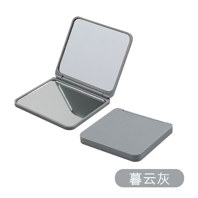 Espejo pequeño de rosa, espejo de maquillaje de doble cara para niñas, espejo plegable portátil, mini espejo de aumento abatible, espejo cuadrado