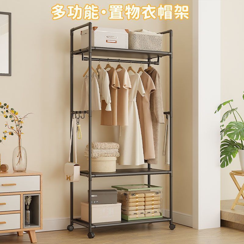 シンプルな多機能コートラック収納ラックホーム寮床置き洋服ラック取り外し可能な洋服ラック床置き垂直|undefined