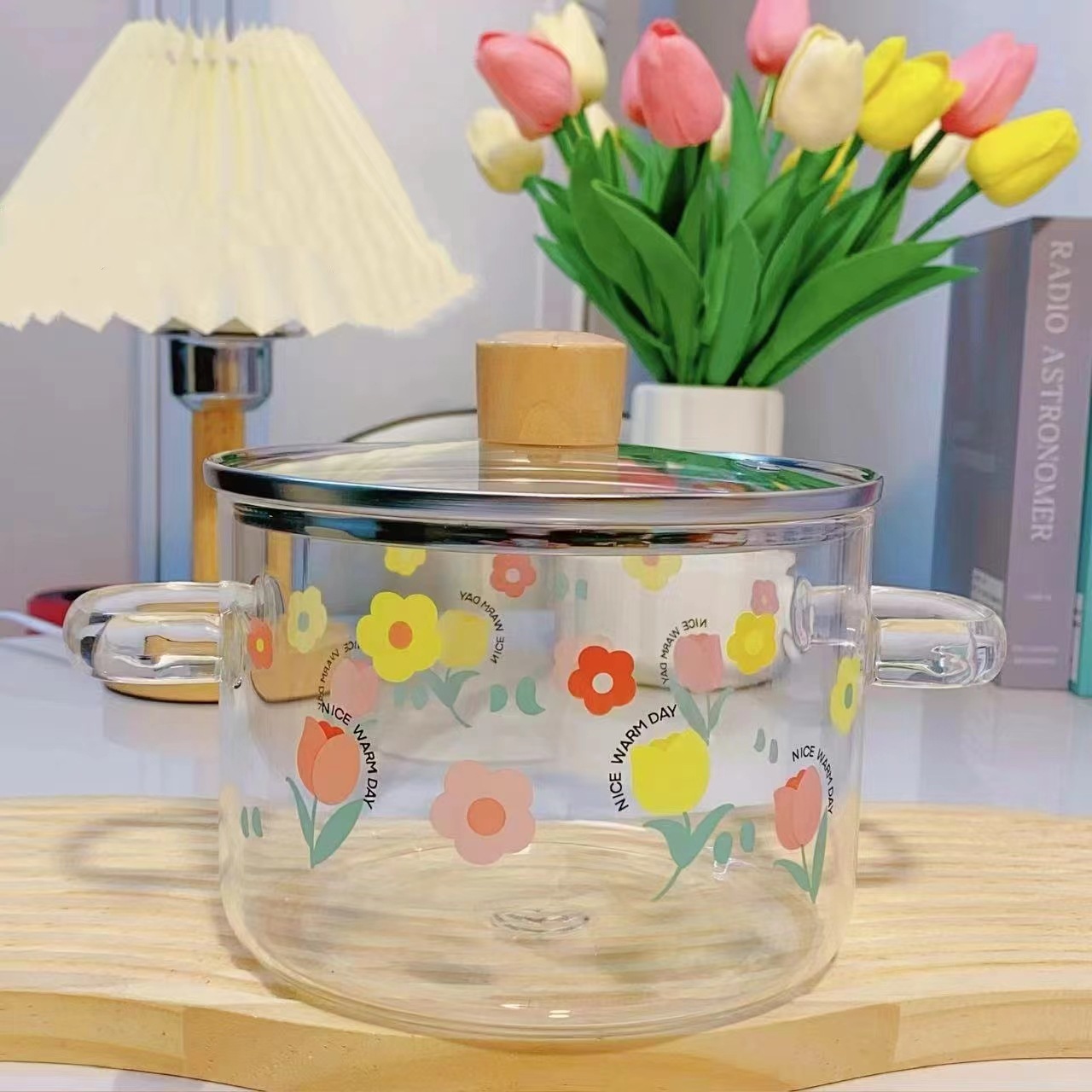 튤립 이중 귀 냄비