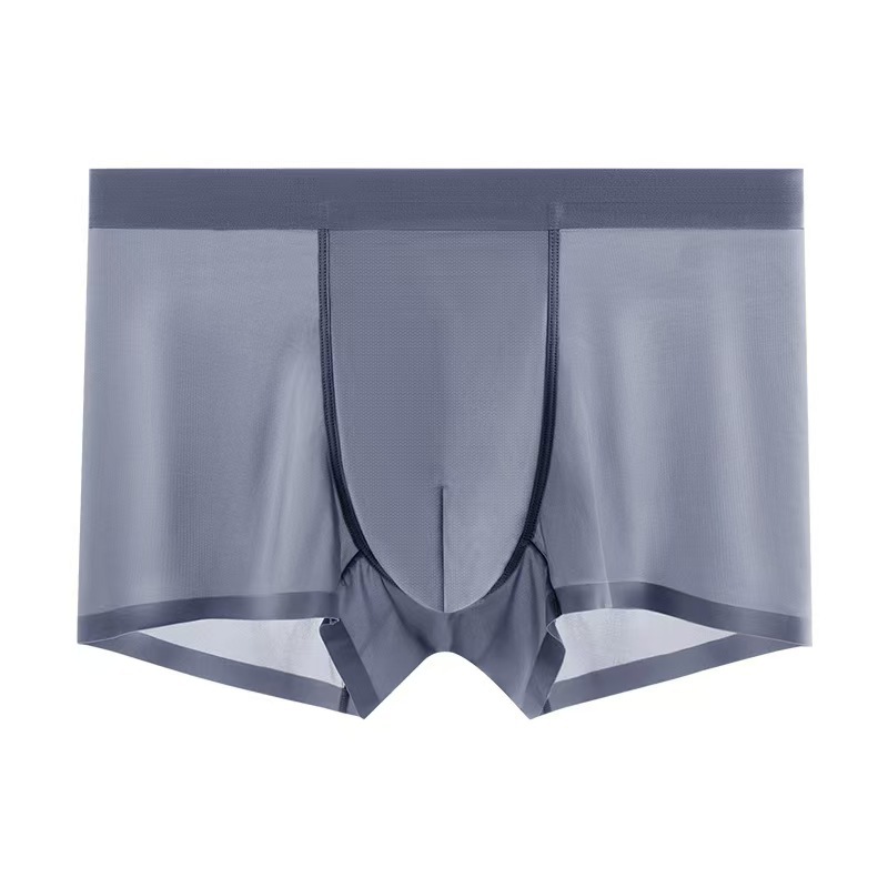 Pantalones de seda de hielo para hombres sin trazas de aire tacto pantalones de secado rápido transpirables de cuatro cuernos de grafeno antibacteriano pantalones cortos