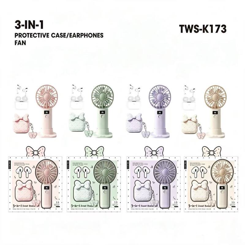 Cross-border new wireless Bluetooth headphones, cute student-style TWS in-ear wireless Bluetooth headphones, a 3-in-1 set
