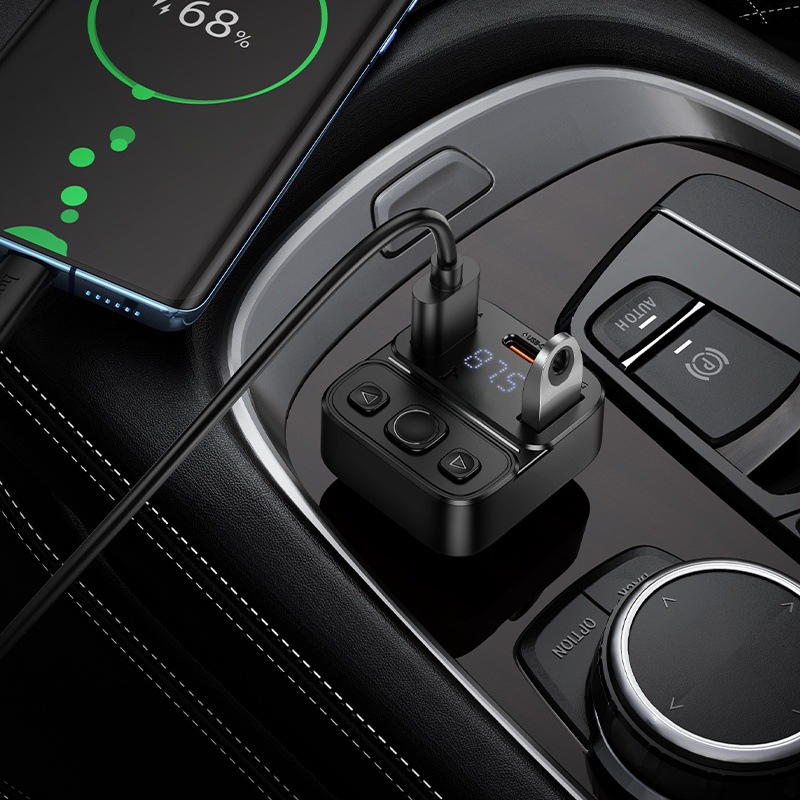 E87 Delta 35W (1A1C) Car Bluetooth Fm Transmitter Bluetooth 5.4 Supports USB Flash Drive Playback