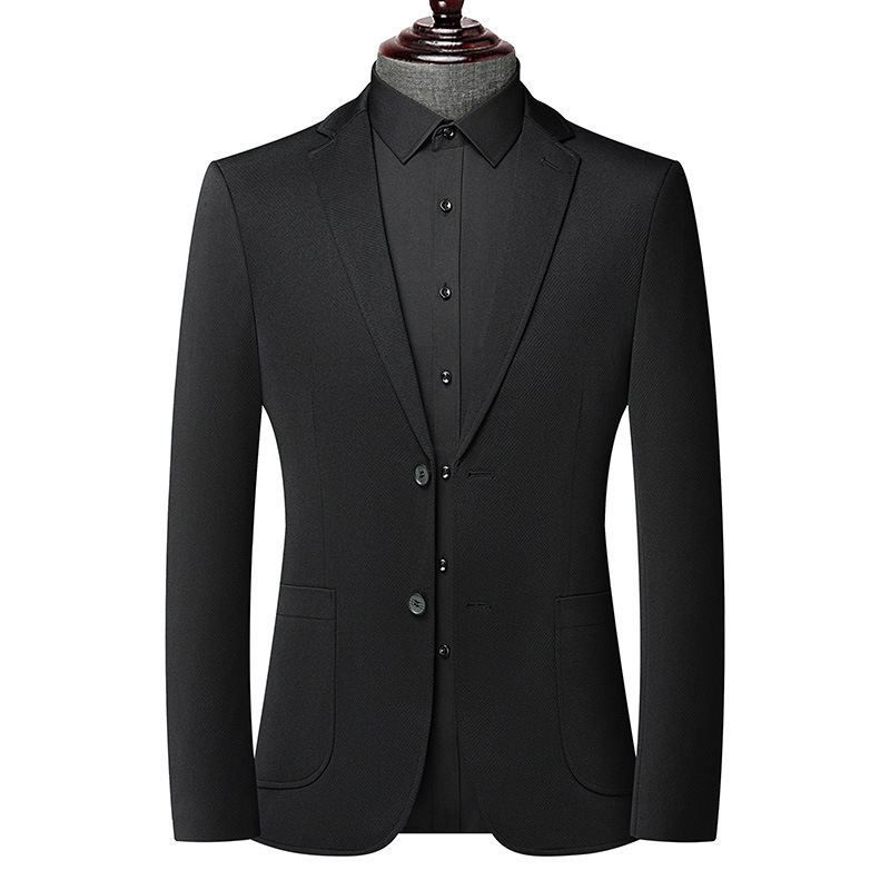 Classic black woolen autumn jacket