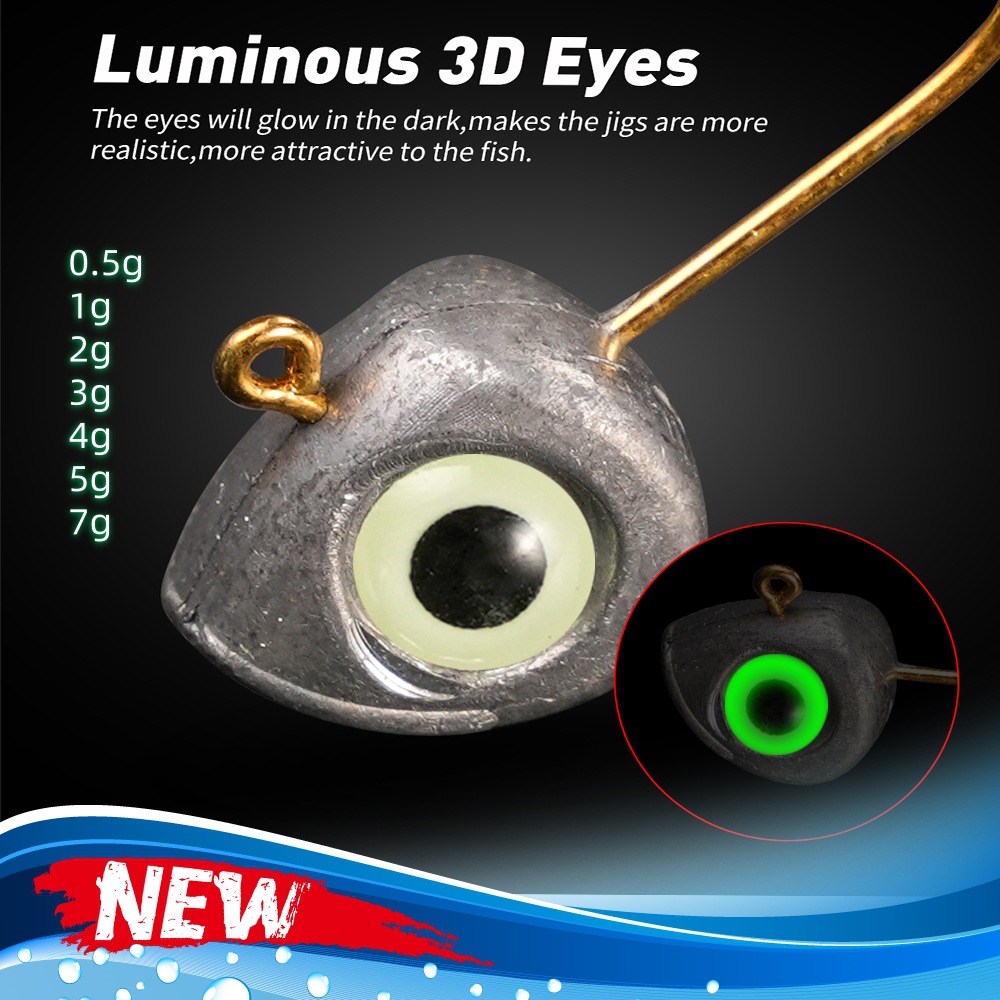 Micro -led head hook luminous 3D fish -eye root fishing hook…