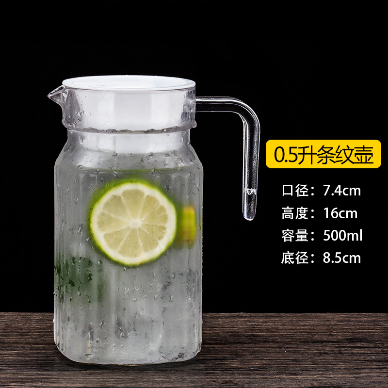 PC acrílico hervidor de agua fría hervidor de agua fría hervidor de plástico doméstico resistente a altas temperaturas bar restaurante hervidor de jugo de gran capacidad