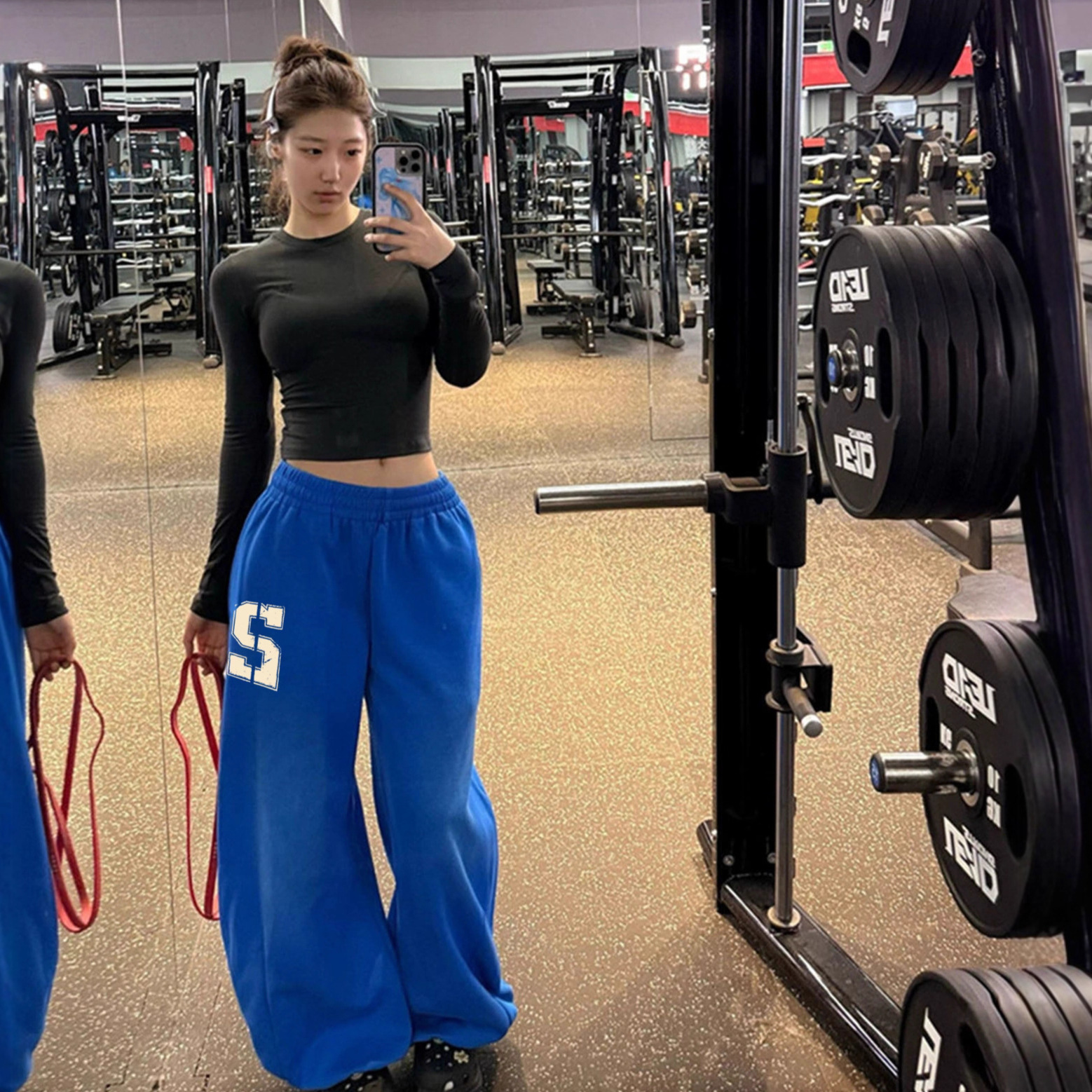 American Retro Distressed Letter Print Drawstring Casual Sweatpants Unisex Loose Straight Slim Versatile Sports Pants