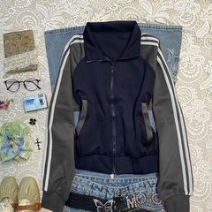 复古撞色拼接棒球服女早秋款vintage设计感小众收腰美式开衫外套