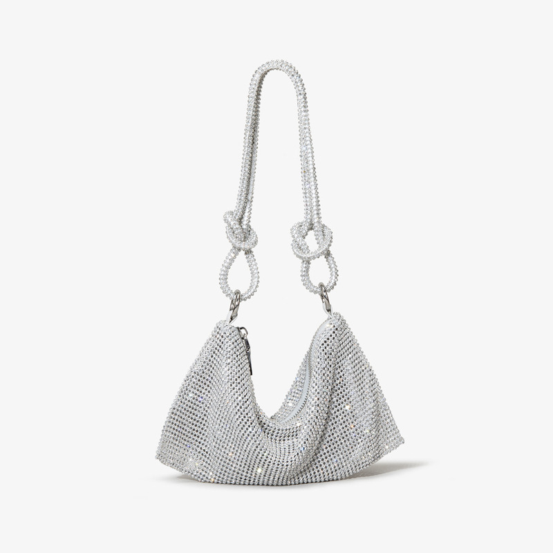Shiny Bag Handmade Diamond Bag Metal Sequins Full Diamond Drill Bag Dumpling Bag Underarm Bag Premium Sense Shiny Bag Handmade Diamond Bag Metal Sequins Full Diamond Drill Bag Dumpling Bag Underarm Bag Premium Sense