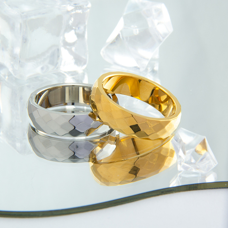 6, 7, 8 Ring Size 1 Piece Quantity Simple Style Geometric Solid Color Titanium Steel Plating Gold Plated Unisex Rings