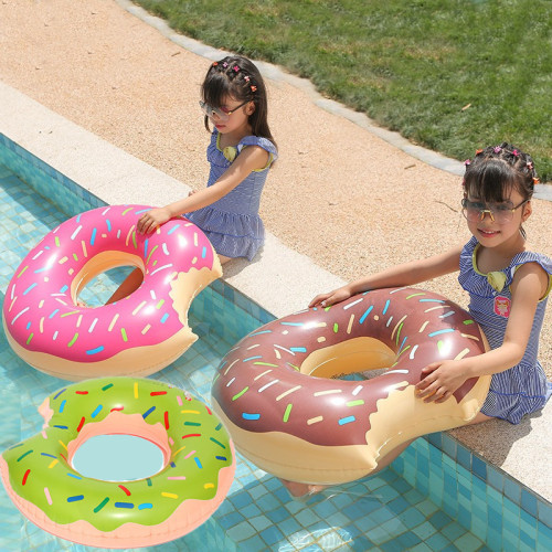 Factory direct supply of children's watermelon donut swimming ring PVC thickened cross-border new single-layer donut swimming ring