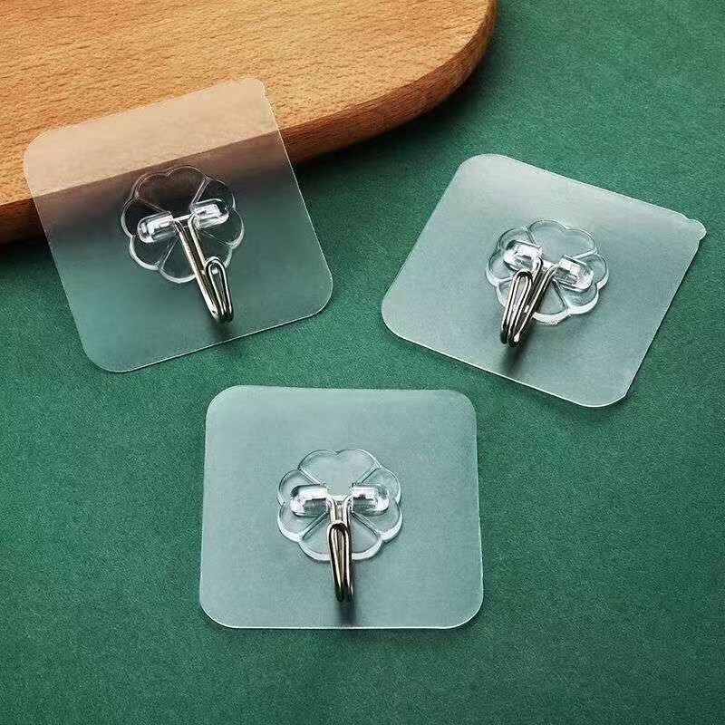 Hook with Strong Adhesive for Walls, Plastic, No-Drill Wall-Mounted, Transparent Adhesive Hook, Traceless Wall Sticker Adhesive Hook Hook with Strong Adhesive for Walls, Plastic, No-Drill Wall-Mounted, Transparent Adhesive Hook, Traceless Wall Sticker Adhesive Hook