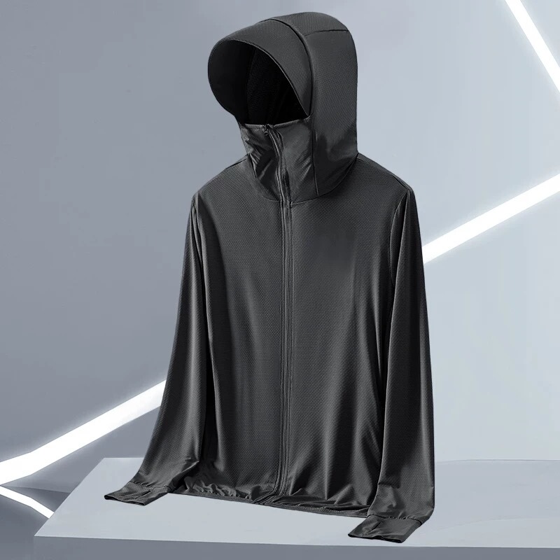 2025 新しいアイスシルク日焼け防止服メンズ夏の屋外薄型通気性釣りジャケット日焼け防止服大きいサイズルーズ|undefined