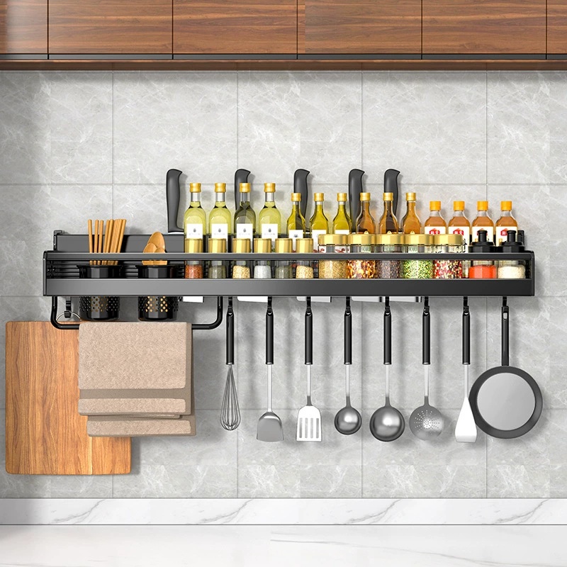 Kitchen shelter can avoid punching multi -functional home wall -mounted seasoning chopsticks, chopsticks, blade shelf supplies