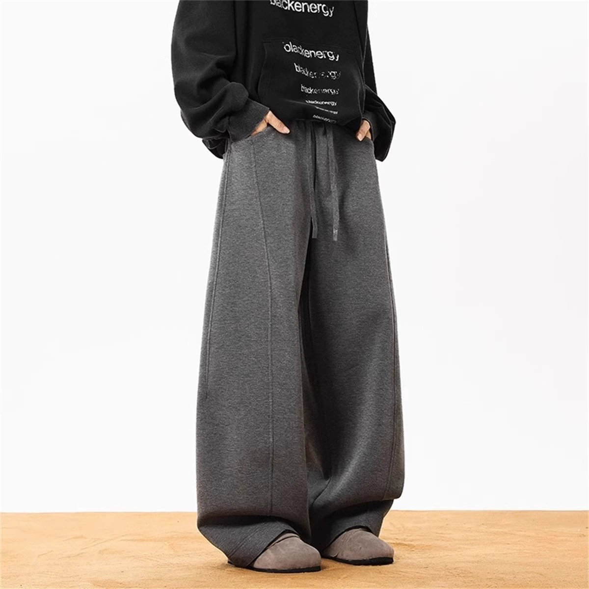 Демисезонные брюки для отдыха, широкие, на резинке с завязкой, M–XXXL