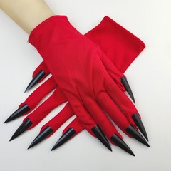 23 センチメートルハロウィンロング爪ゴースト爪手袋コスプレパフォーマンス衣装小道具黒赤魔女手袋
