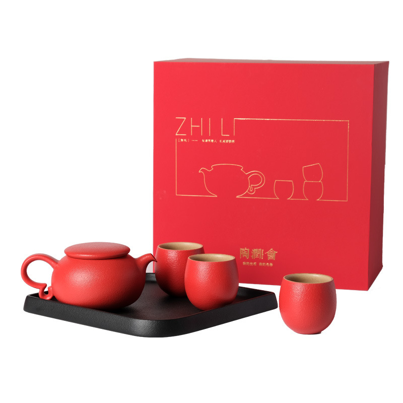 Taorunhui fábrica de cerámica venta directa de té bandeja de té un conjunto completo de escritura creativa acompañada de etiquetas de té estilo de tendencia nacional