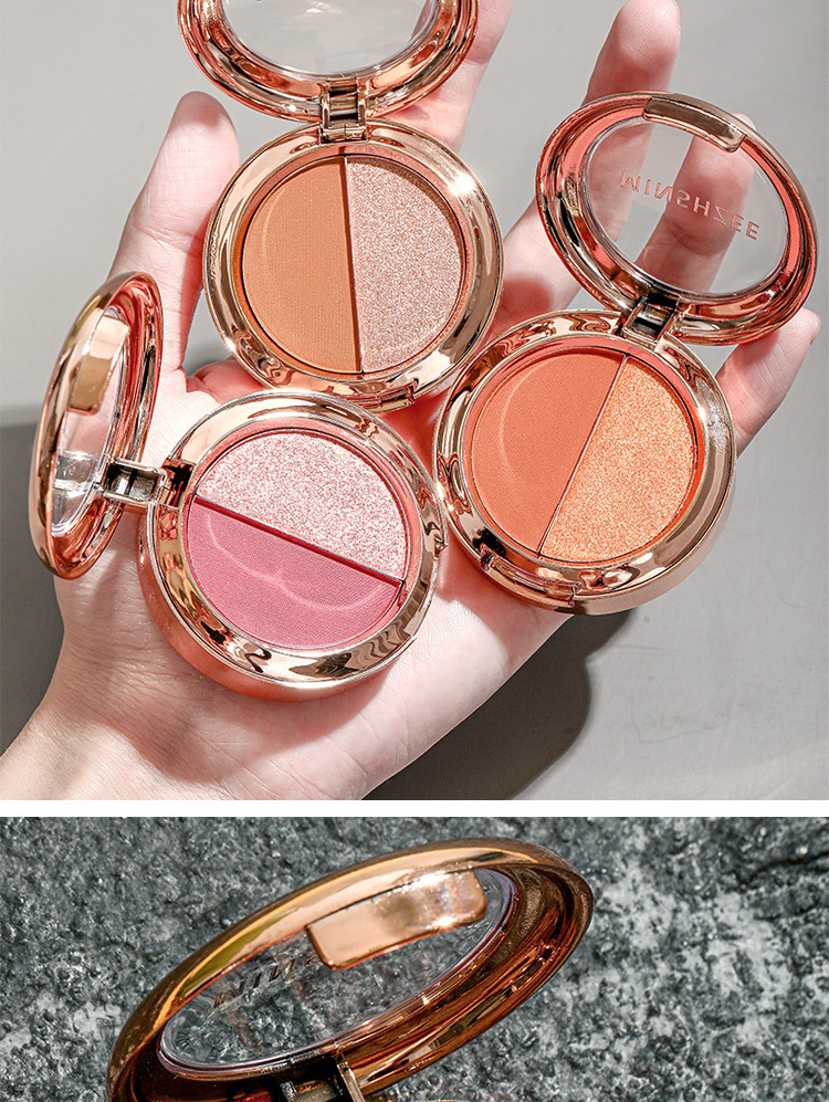 Mingxi Zhi dual-color Eyeshadow palette: Earth tone, pearlescent, matte, golden flash, polarized light, small plate, portable Pumpkin color eyeshadow palette undefined