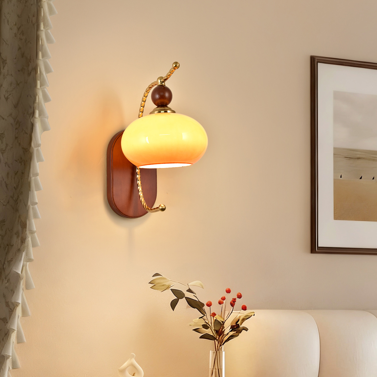 América retro ambiente de la sala de estar lujo ligero francés estilo medieval decoración de la cabecera de la cama de la cama LED lámpara de pared L271