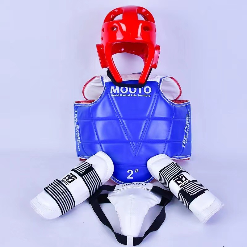 Equipo de protección de taekwondo conjunto completo equipo de combate real para niños tipo de competencia traje de entrenamiento Protección corporal casco máscara conjunto de cinco u ocho piezas