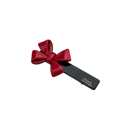 Korean texture Alec gold label bow hair clip college style girl side bang clip duckbill clip new