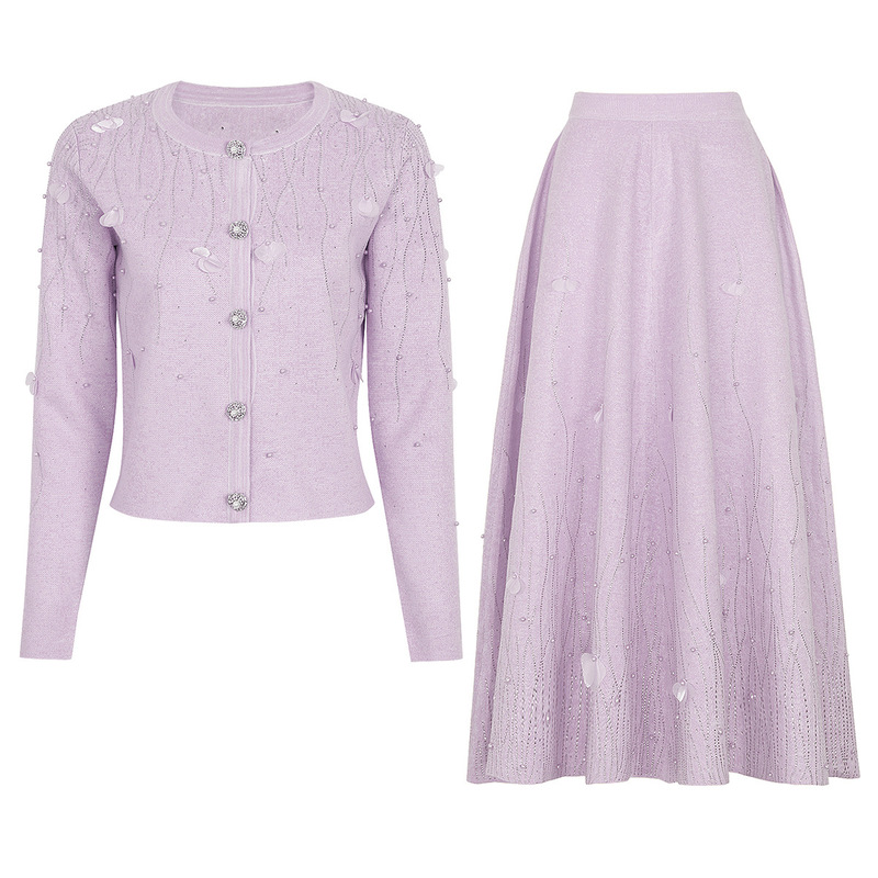 2620 in Stock~High-Quality New Spring and Autumn Fashion Knitted Women's Top Jacket + Large Hem Skirt Set 2620 in Stock~High-Quality New Spring and Autumn Fashion Knitted Women's Top Jacket + Large Hem Skirt Set
