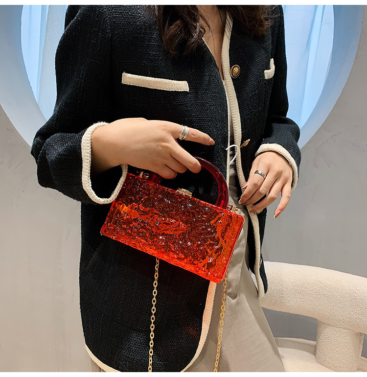 Fashion New Transparent Ice Cracked Acrylic T-shaped Bag Wholesale Nihaojewelry display picture 9