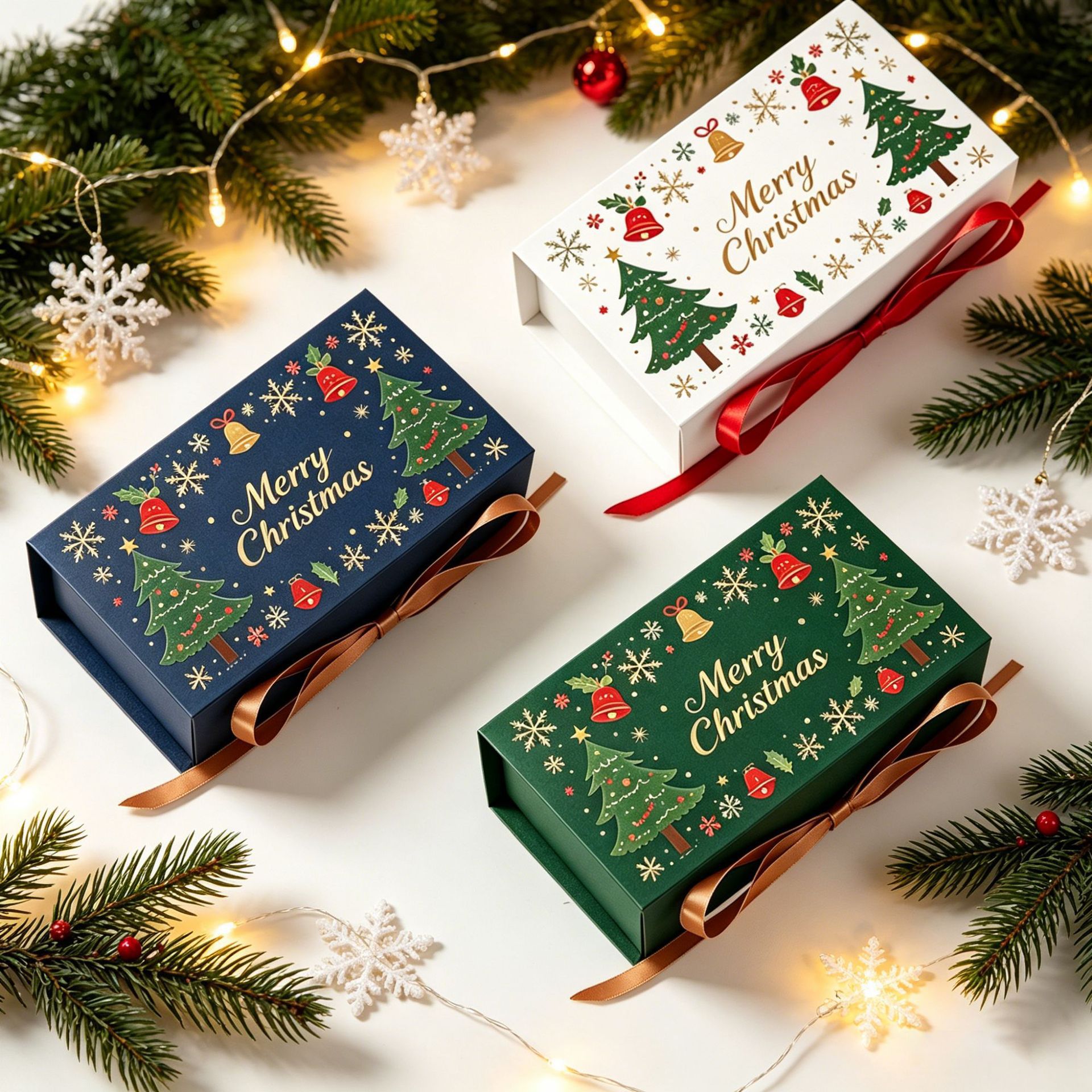 New in stock Christmas exquisite small packaging box, Christmas Eve candy gift, Christmas tree souvenir, chocolate empty box