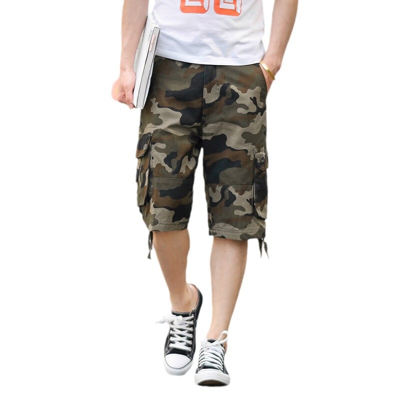 Pantalones cortos de hombre al aire libre ropa de camuflaje pantalones de cinco puntos de comercio exterior transfronterizo playa de bolsillo pantalones casuales
