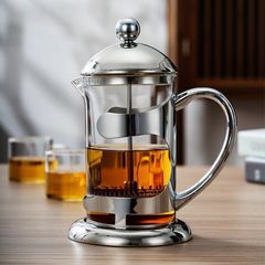 厚いガラス法圧ポットステンレス濾過耐熱花茶プレス茶器家庭用コーヒーポット濾過プレスティーポット