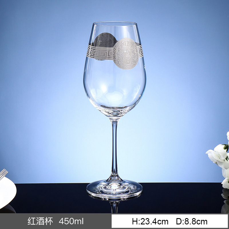 Tazas de vino de cristal sin plomo importadas de la República Checa, tazas de vino europeas caseras de lujo con vinos de oro