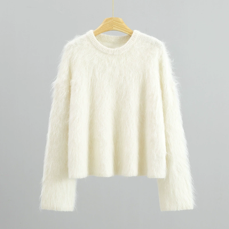 Вязаный свитер (Lineapiù) Scandinavian alpaca, свободный крой, мягкий лёгкий округлый ворот