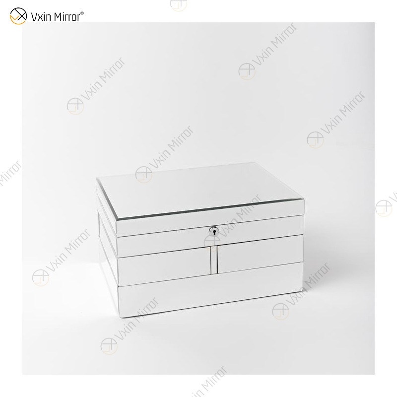 定制首饰盒饰品收纳盒2021新款耳钉项链戒指收纳盒玻璃珠宝盒跨境