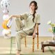 New Chinese Style National Style Pajamas Short-sleeved Trousers Summer Thin Antique Hanfu Cotton Home Clothes suit Women's Outer Wear