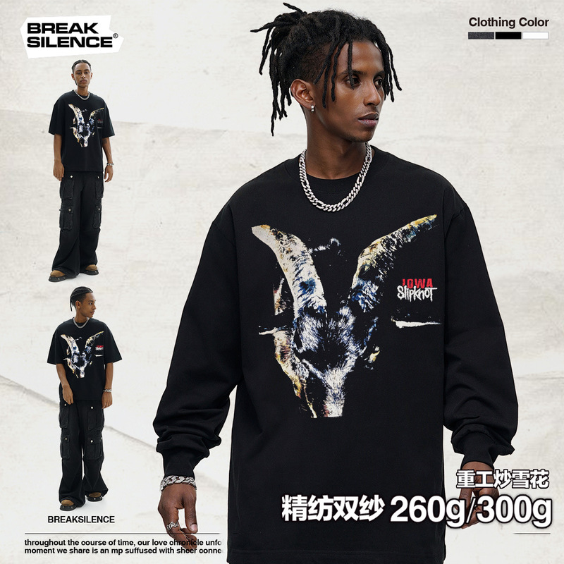 Slive Knot Band Slipknot vintage Rock Short-sleeved T-shirt American Street High Street Heavy Cross-border Pure Cotton