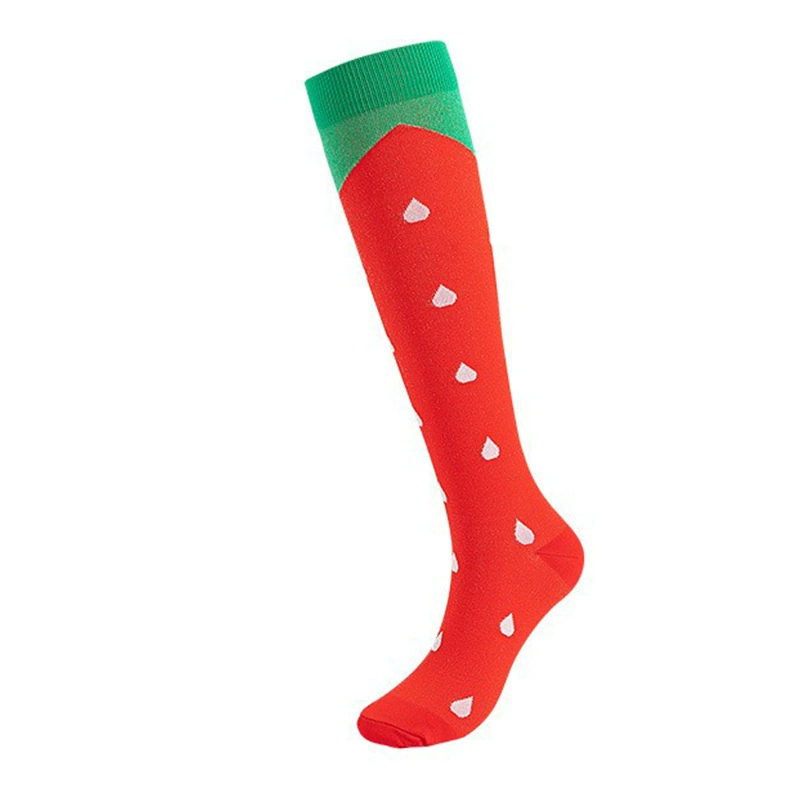 Compression Running Socks, Unisex Jacquard Knee-High Socks, Multiple Patterns, S/M & L/XL