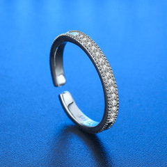 Korean Style Fashion High Carbon Diamond Straight Bar Ring for Women, Simple Solitaire Band Open Finger Ring for Women, Tail Ring for Index Finger, Direct Supply from Manufacturer