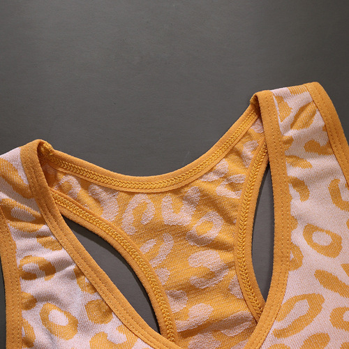 Ladies Patterned Work Style Beautiful Back Seamless Sports Bra Comfortable Wire-Free Full Cup Pressure Relief Non-Chafing Underwear