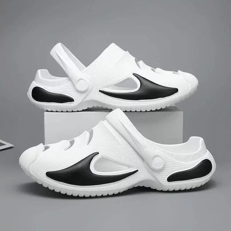 Мужские летние модные спортивные сандалии двойного назначения, нескользящие, модные брендовые удобные пляжные сабо с закрытым носком