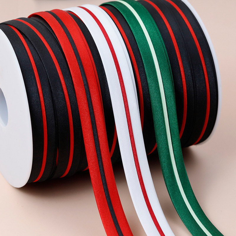Ponytail two-color edge binding edge banding collar ribbon wrinkle-resistant clothing accessories clothing edge color satin fabric