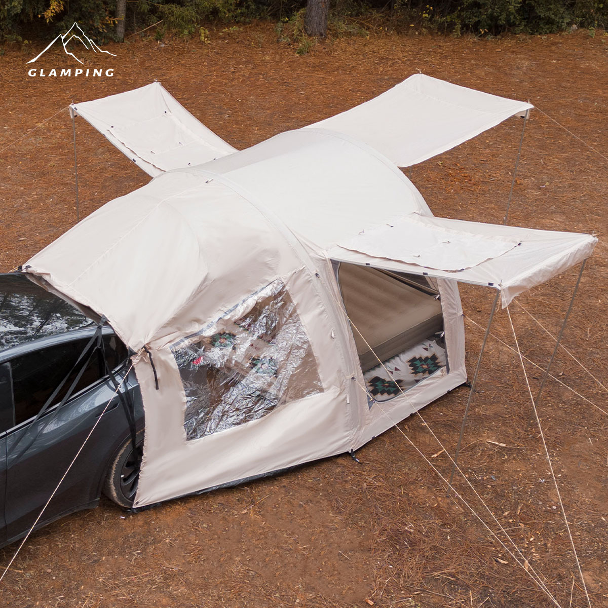 Auto-conducción viajes Tesla tienda de extensión de la cola del lado del COCHE Tienda de extensión Canopy pasillo delantero SUV tienda de la cola tienda