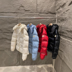 高版本蒙家25ss秋冬新款油蜡皮收腰款连帽长袖保暖羽绒服女款外套