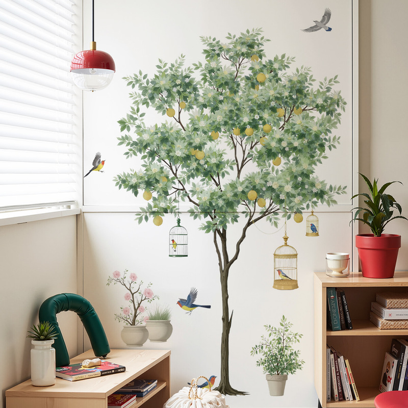 亚马逊热销植物大树背景墙贴画卧室沙发白墙装饰可移除贴画 69175|undefined