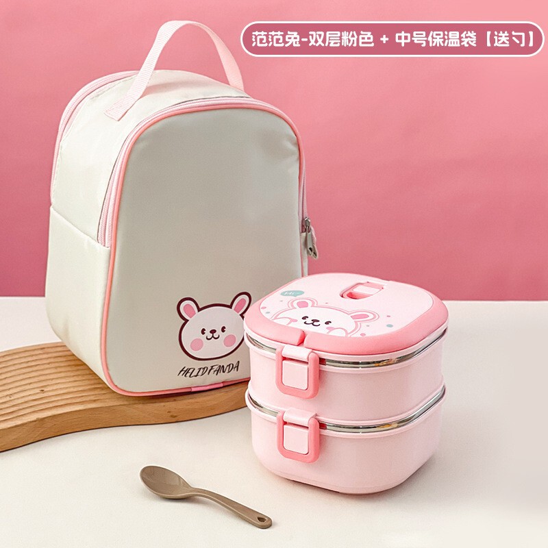 赫赫熊多层保温饭盒上班族便携便当盒方形学生汤碗大容量保温桶|undefined