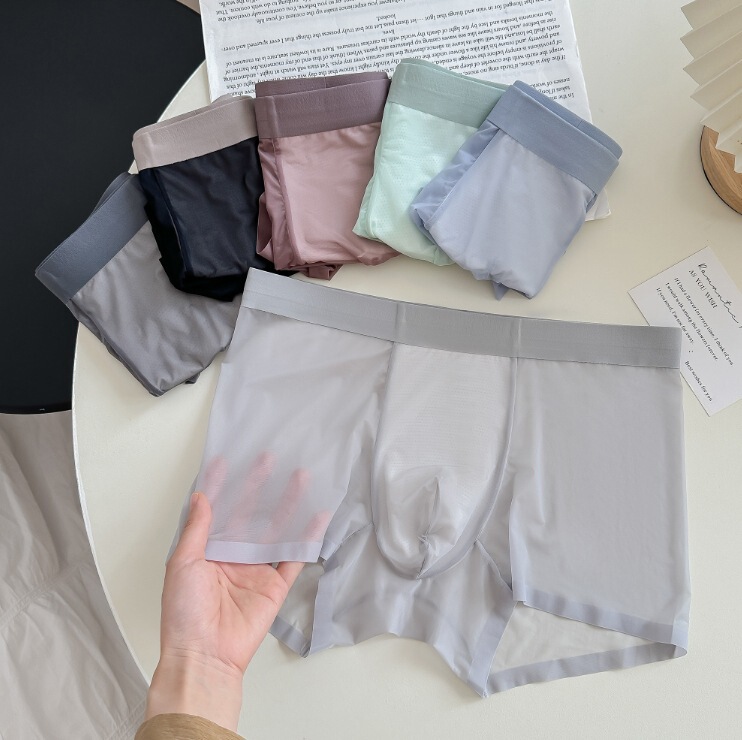 1001#20D Naked Silky Ice Silk Breathable One Piece Ice Silk 3D Honeycomb Bag Men's boxers