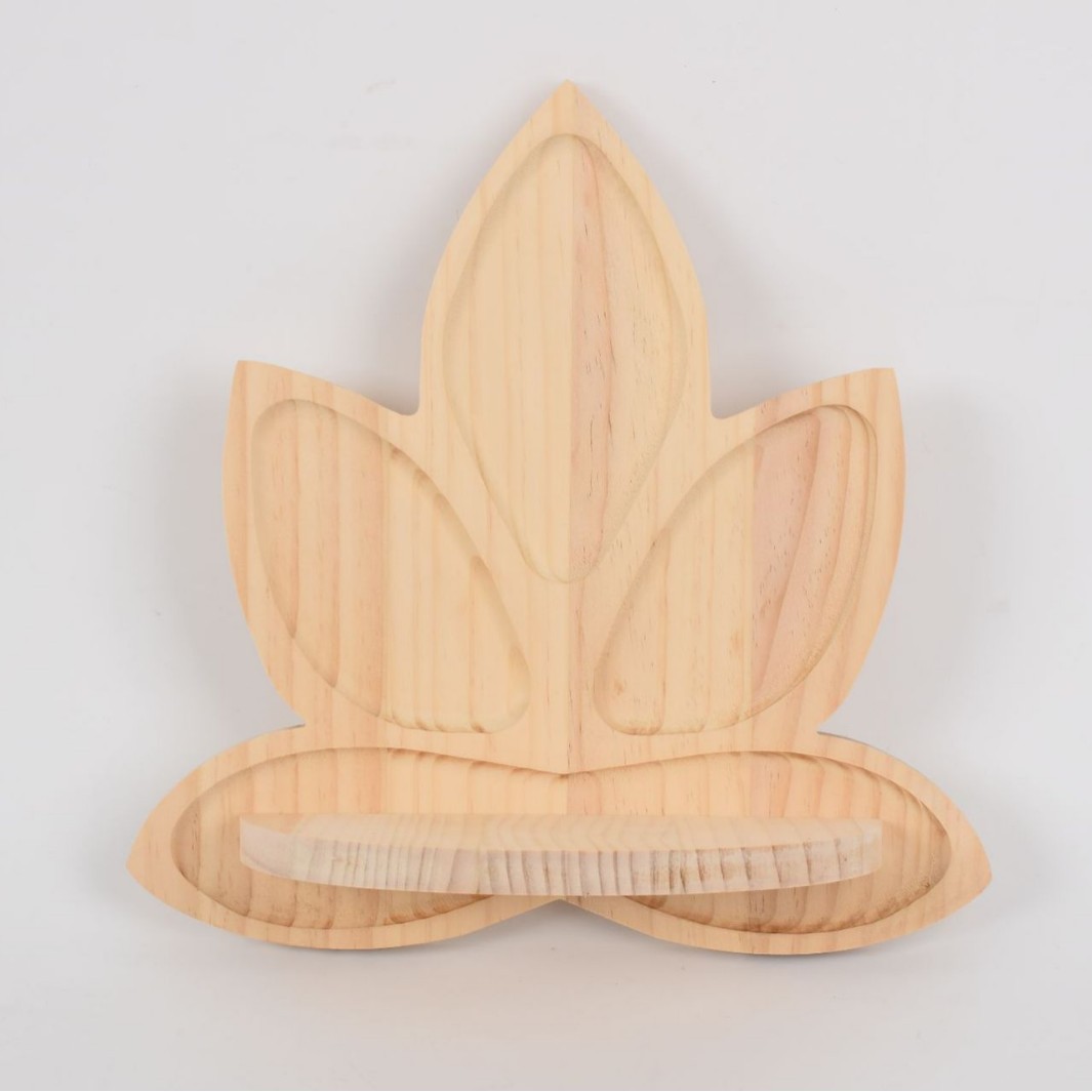 Solid Wood Wall-Mounted Wall Decoration Rack Lotus Shape Rack Wooden Living Room Aromatherapy Aromatherapy Display Rack