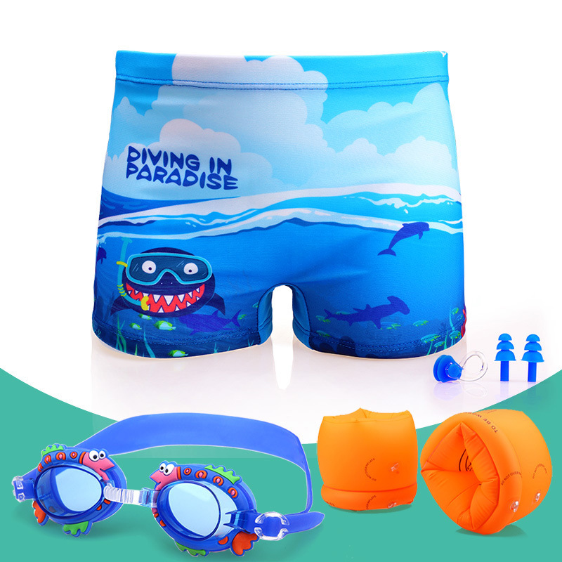 Pantalones de baño para niños, niños, niños, trajes de baño para niños, gorras de baño, gafas de baño para niños, comercio exterior